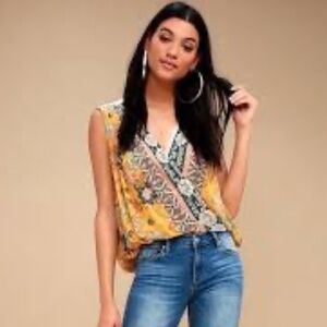 Free People S Havana Floral Print Surplice Top